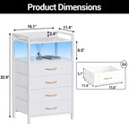 Mobiletto contenitore in tessuto a 4 cassetti con ripiano aperto (41x29x83.5cm) Cassettiera versatile per camera da letto, cameretta dei bambini, dormitorio, soggiorno e ingresso