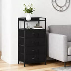 4-Drawer Fabric Storage Cabinet with Open Shelf (41x29x83.5cm)  Versatile Chest for Bedroom, Kids' Room, Dorm, Living Room & Entryway