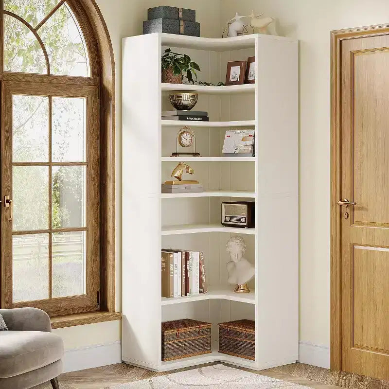 Libreria angolare, libreria angolare a L a 9 ripiani per soggiorno, ufficio, camera da letto