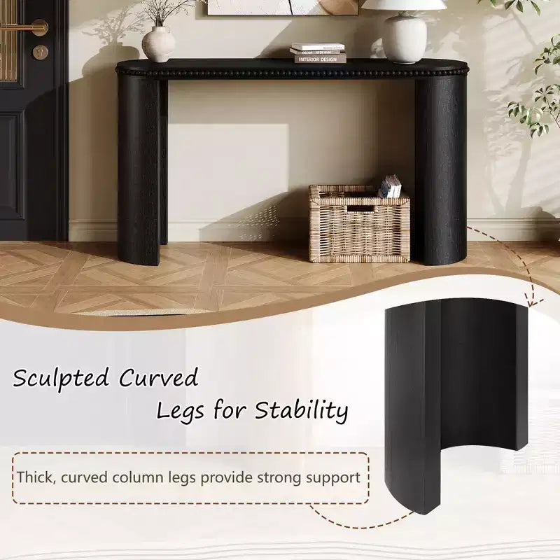Consolle vintage con perline e gambe curve reversibili