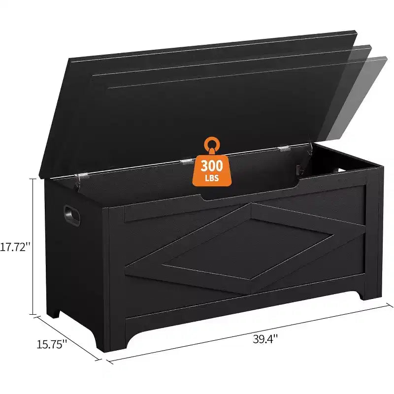 Pouf portaoggetti con gambe irregolari, materiale MDF, 39,4, motivo a rombi, nero, per soggiorno e camera da letto