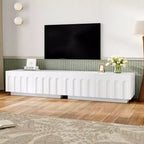 MAYEERTY White Elegant TV Stand, Arched Design Media Console with 4 Drawers for 80 TVs