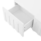 Mobile TV Bianco Elegante, Consolle Media ad Arco con 4 Cassetti per TV da 80 pollici