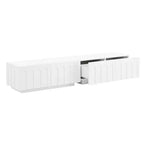 Mobile TV Bianco Elegante, Consolle Media ad Arco con 4 Cassetti per TV da 80 pollici