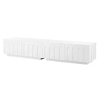 Mobile TV Bianco Elegante, Consolle Media ad Arco con 4 Cassetti per TV da 80 pollici