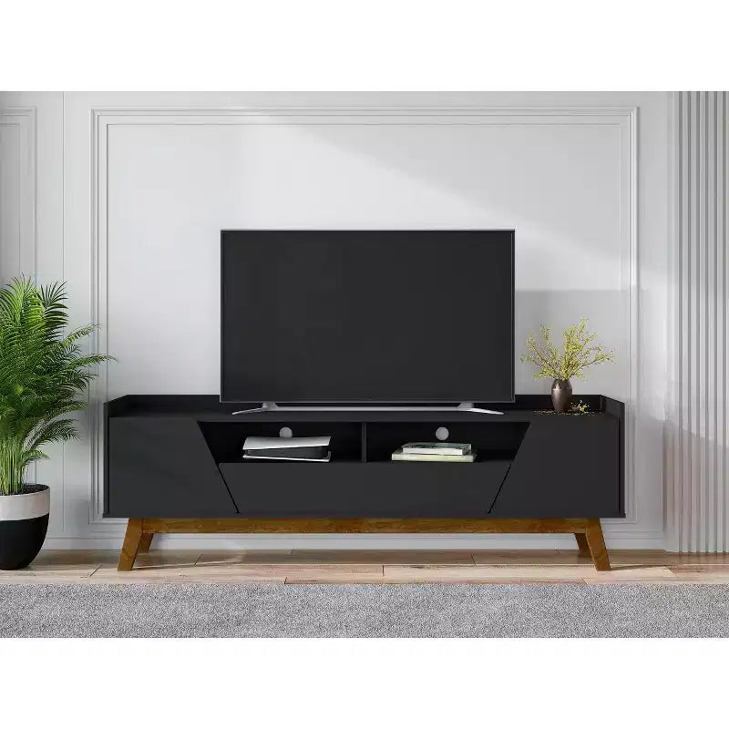 Mobile TV Marcus Mid-Century Modern con 4 ripiani per TV fino a 70", Gestione cavi