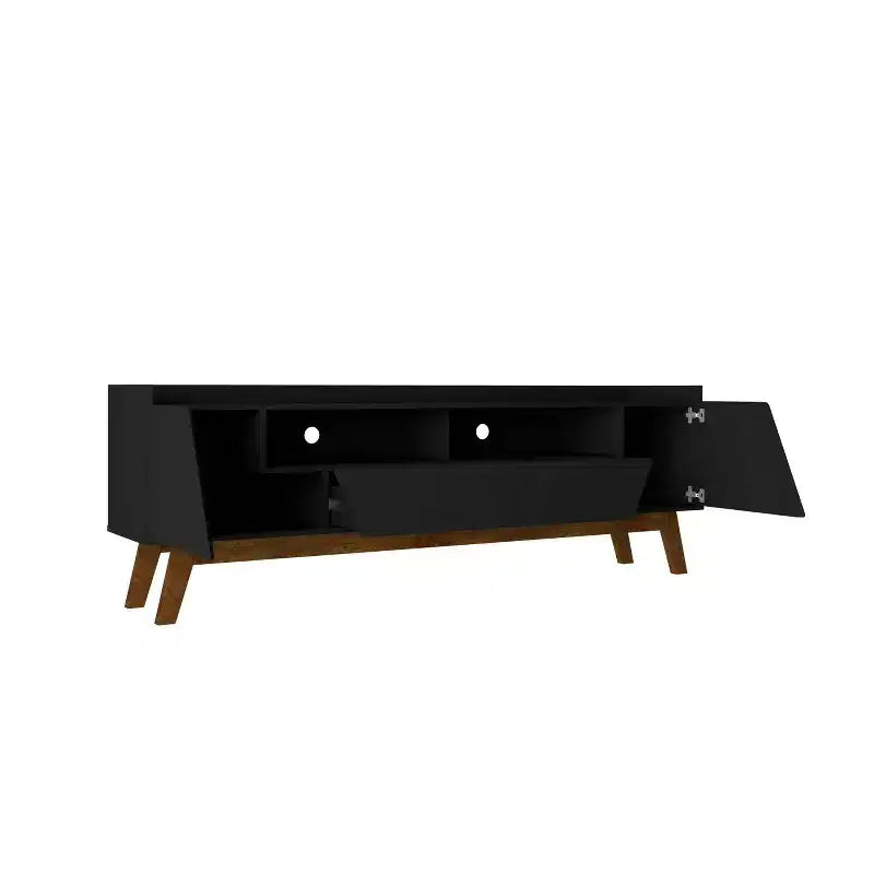 Mobile TV Marcus Mid-Century Modern con 4 ripiani per TV fino a 70", Gestione cavi
