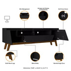 Mobile TV Marcus Mid-Century Modern con 4 ripiani per TV fino a 70", Gestione cavi