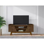 Mobile TV a 4 ripiani Marcus Mid-Century Modern per TV fino a 55", marrone rustico
