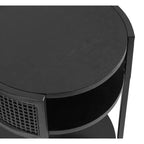 Tavolino rotondo Urso in legno e metallo, 16x15x25, nero