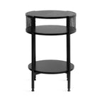 Tavolino rotondo Urso in legno e metallo, 16x15x25, nero