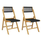 JONATHAN Y Olivier Coastal Modern Wood Roped Folding Chair with Adjustable Back