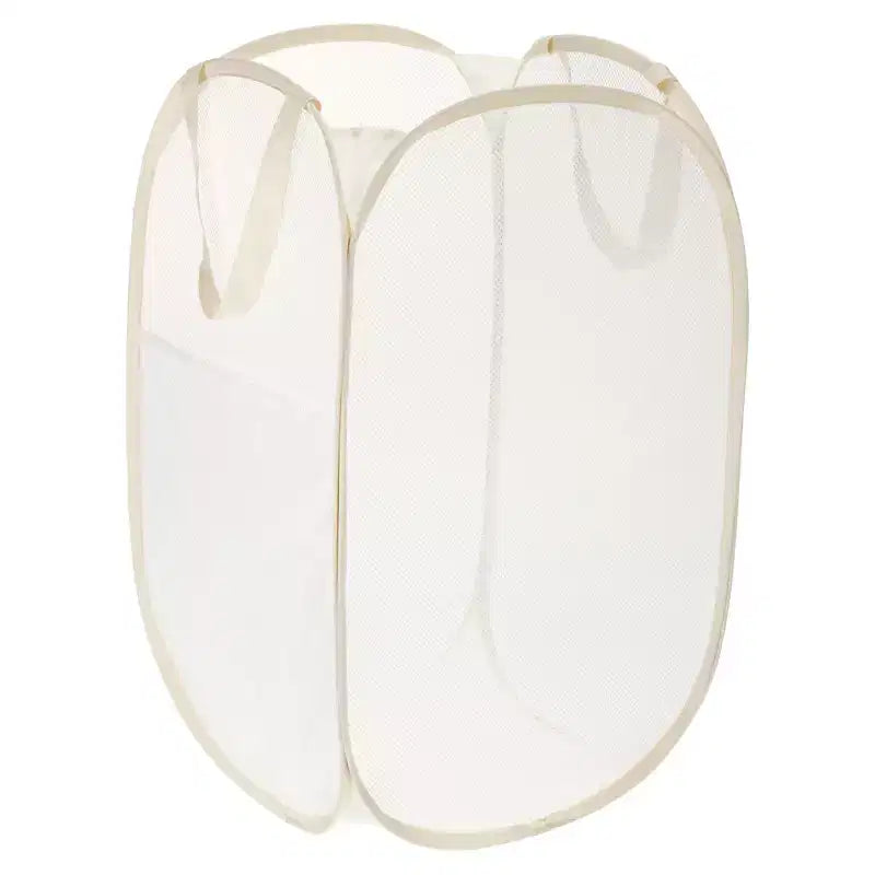 Unique Bargains Mesh Collapsible Laundry Baskets Hamper